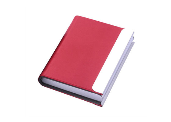 Rectangle Colorful PU Leather Card Holder Custom Logo Metal Name Card Holder