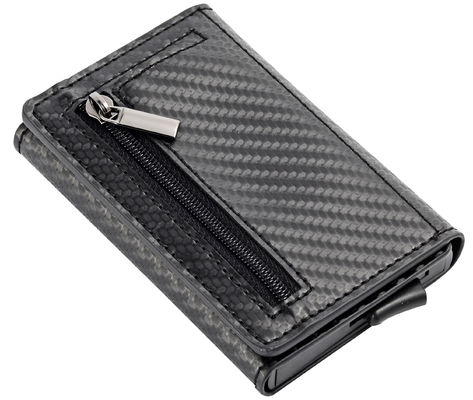 Classic RFID Blocking Credit Card Wallet Organizes And Protects Cards PU / Aluminum Magnet Closure Holds 8-10
