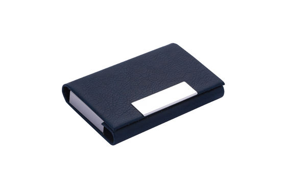 Rectangular Metal Name Card Holder With Snap Closure Slim And Compact Holds Up To 50 Cards