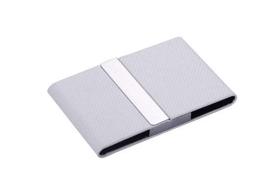 Elegant Metal PU ID Card Holder For Trade Shows And Events Rectangular Design