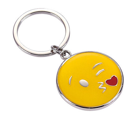 Customized Oil Filled Plated Enameled Zinc Alloy Metal Keychain