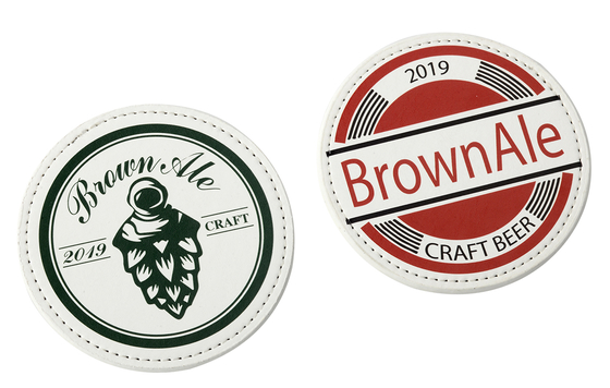 Absorbent Drink Coasters Set in Multicolor Cork/PU Material for a Colorful Table Setting