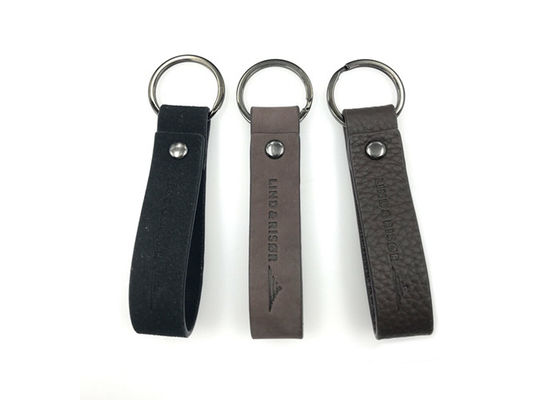 Debossed 10mm PU Genuine Leather Key Holder For Keys Customized