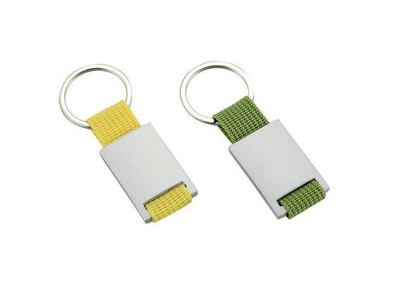 Bright Canvas Retractable Key Chain Metal Logo Zinc Alloy Green Yellow