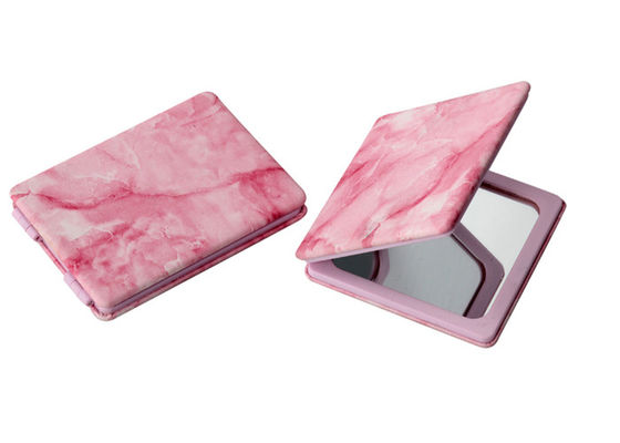 Marble Engraved Handbag Compact Mirror Decorative Silver Stamping Pantone
