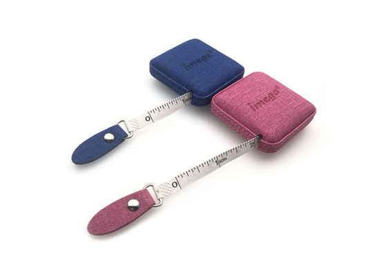 PU ABS Retractable Tape Measure Fabric Texture Debossing Souvenir Gift