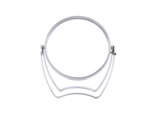 Rotatable Round Cosmetic Table Mirror 360 Degrees Silver Adjustable Angle