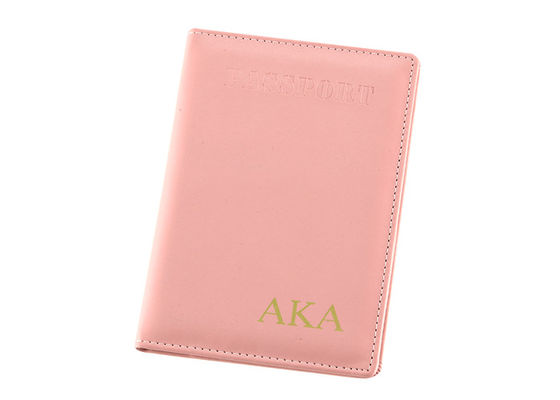 Pink PU Leather Passport Holder Cover Personalised Passport Wallet