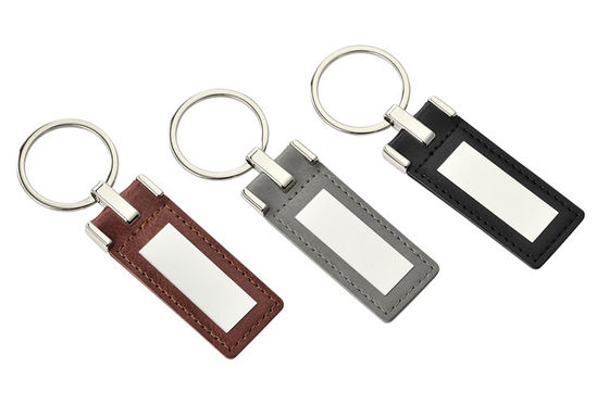 Promotional Custom Leather Keyring Debossing Personalized Logo Zinc Alloy Material