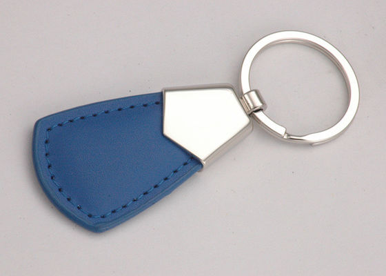 Red Color PU Leather Key Chains Blue Personalized Custom Printing Logo