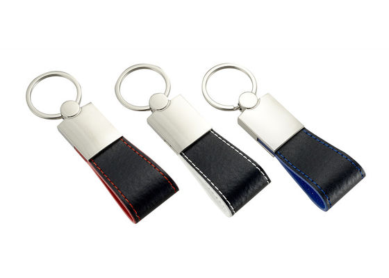 Sector PU Leather Key Chains Debossing Logo Zinc Alloy Key Holder