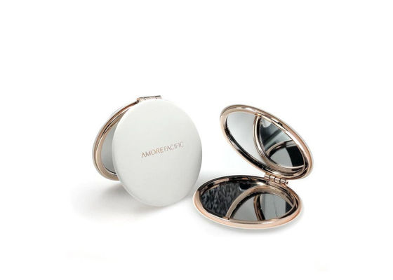 Good price Rose Gold Metal Compact Mirror Foldable Engraved Pocket Mirror 1cm Thick online