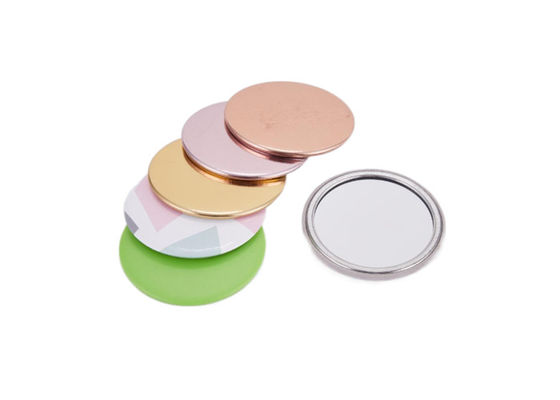 Good price Mini Unique Silver Compact Mirror Engraved Debossing Metal Logo Single Sides online