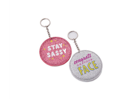 Good price Mini Pantone Metal Cosmetic Pocket Mirror PU Leather Travel Makeup Mirror online