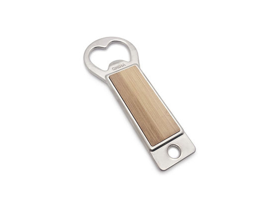 Good price Personalized Rectangle Keychain Metal Bottle Opener Wooden Epoxy Doming Logo online