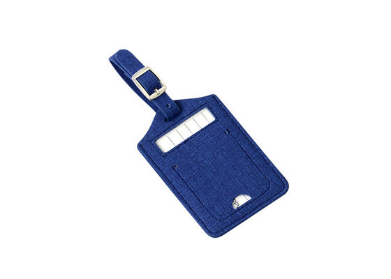 Good price Pantone Color Rectangle Fabric Luggage Tag Travel Pu Leather Advertising Gift online
