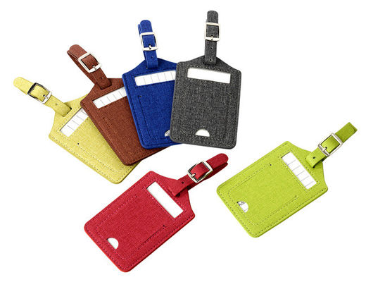 Good price Pantone Travel Luggage Tag Pu Leather Rectangle Advertising Gift Hot Stamping Logo online