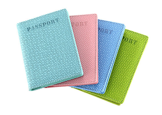 Good price Weave Passport Cover Leather PU Wallet Rectangle Pantone Color online