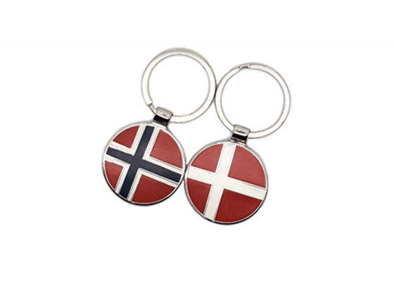 National Flag Round Metal Keychain Laser Engraving UV Printing Logo