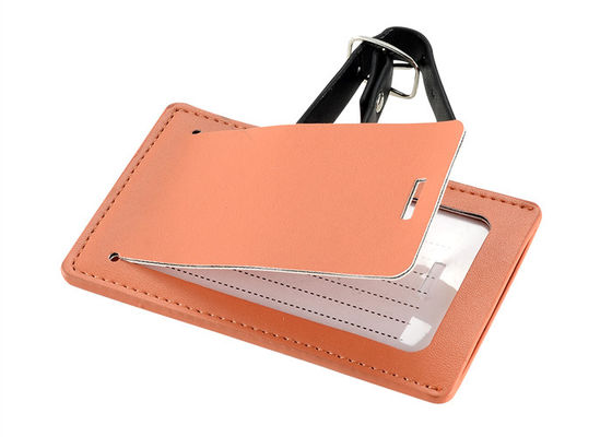 PU Leather Travel Luggage Tag Customized Silk Screen Printing Logo Baggage Tag