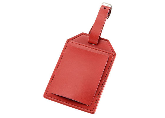 Rectangle PU Leather Travel Suitcase Tags Bag Labels Suitcase Tags With Buckle Strap