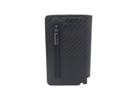 Carbon PU Leather RFID Credit Card Organizer Wallet Rectangle Card Holder