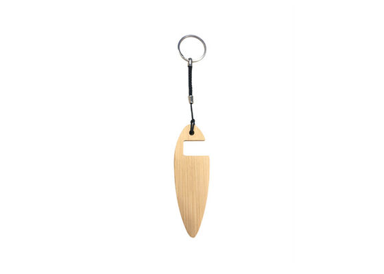 Bamboo Metal Key Holder Phone Holder Nature Bamboo Color Wooden Metal Keyring