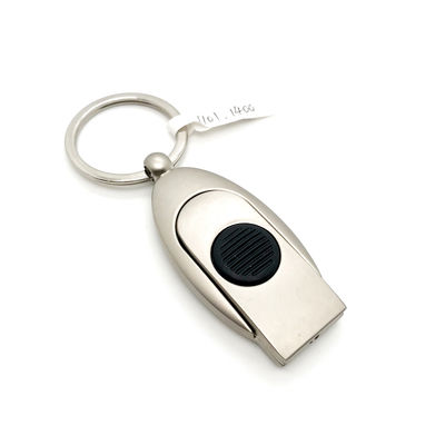 Siliver Metal Keychain Holder for Promotion with Custom Logo in Siliver Finish