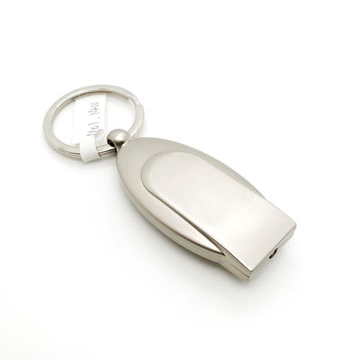 Siliver Metal Keychain Holder for Promotion with Custom Logo in Siliver Finish