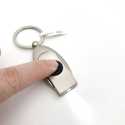 Siliver Metal Keychain Holder for Promotion with Custom Logo in Siliver Finish