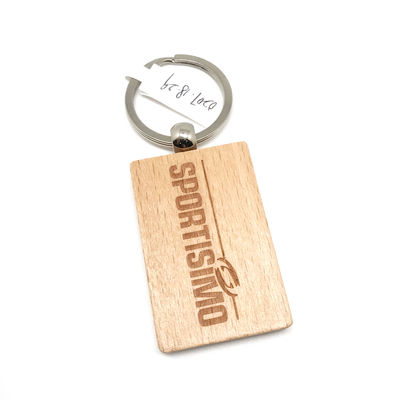 Natural Wood Keychain Engraving With Personalized Custom Design