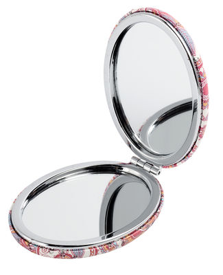 Round PU Pocket Mirror With Custom Logo Foldable In Various Colors