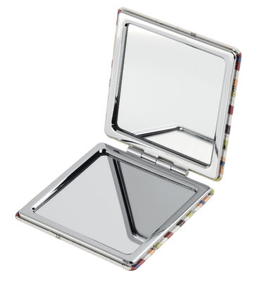 Double Sided 1x/2x PU Round Pocket Mirror With Logo Compact Available Color