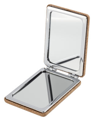 Customized PU Double Sided 1x/2x Compact Foldable Pocket Mirror In Polybag