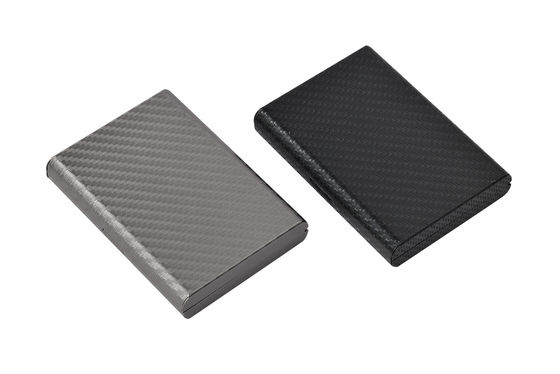 Rectangular Slim And Compact Metal Card Holder With PU Design