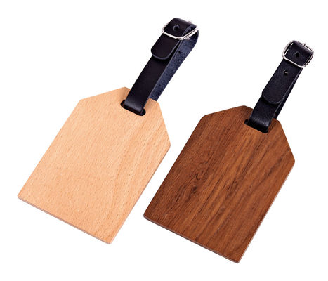 Eye Catching Wood Luggage Tag With Secure Buckle Strap For Identifying Bags