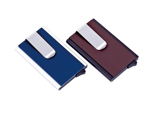 RFID Blocking PU Aluminum Credit Card Holder With 8-10 Cards Capacity For Secure Organization