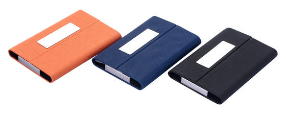 50 Business Card Capacity Slim Metal Business Card Holder PU Design With Compact Frame