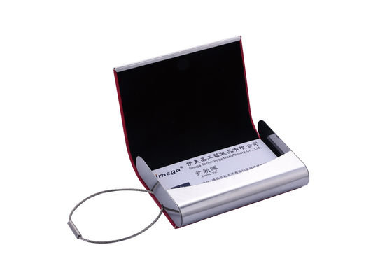 Slim Metal Name Card Holder With Snap Closure