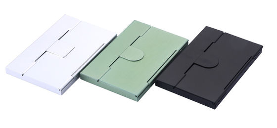 Slim Metal Metal Card Case / Business Card Holder With Snap Closure