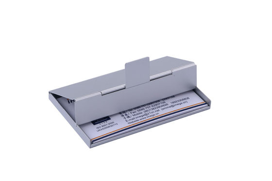 Slim Metal Metal Card Case / Business Card Holder With Snap Closure