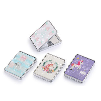 Foldable Round Dual Sided Compact Cosmetic Pocket Mirror With 1X/2X Magnification