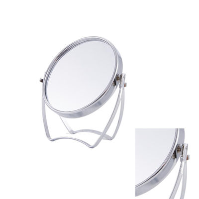 Luxurious 360° Rotatable 1X/2X Magnification Cosmetic Table Mirror with Adjustable PU Leather Base