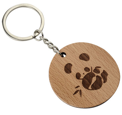 Personalized Customizable Wooden Keychain Engraving  2-10mm Thickness
