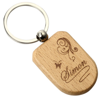 Personalized Wooden Keychain Engraving Eco-Friendly Customized