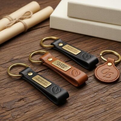 Customized Leather Key Chains Classic Style Ideal for Business Gifts Corporate Events and Personal Accessories