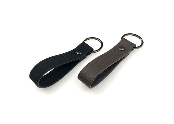 Debossed 10mm PU Genuine Leather Key Holder For Keys Customized