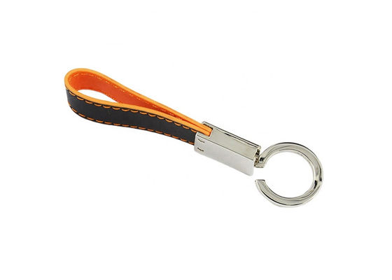 Stitch Metal Snap Hook Key Ring 7mm Debossing Leather Car Key Holder