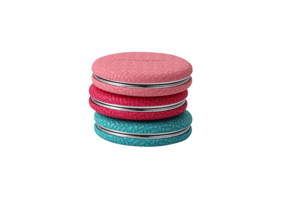 PU Cosmetic Pocket Mirror Foldable 72mm Thickness Weave Pattern