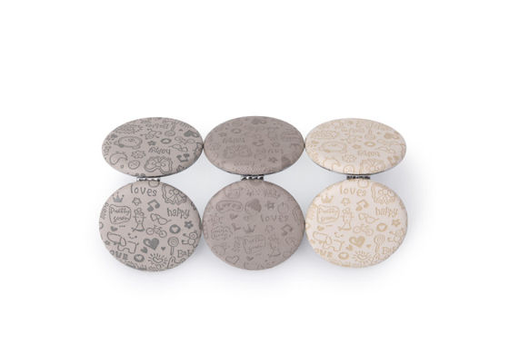 Debossing Cosmetic Compact Mirror Purse Cute Pattern PU Leather
